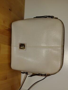 Dooney & Bourke Cream Crossbody Shoulder Bag with Gold Accents